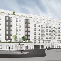 « JULES VERNE »<br>
10,16 Rue jules Verne<br>
92300 LEVALLOIS<br>
Construction de 508 logements collectifs et 1 Commerce