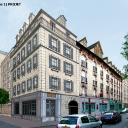 « MARCHERON »<br>
36-42, rue Marcheron<br>
92170 VANVES<br>
30 logements en accession<br>
218 chambres d'étudiants<br>
1 logement de fonction<br>
Et 3 commerces