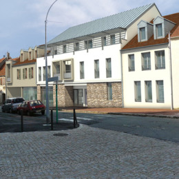 « TREMBLAY »<br>
9-11, Rue de la mairie <br>
93290 TREMBLAY EN FRANCE<br>
Construction de 20 logements collectifs et 1 Commerce